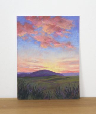 Couché de soleil (2), peinture aux pastels secs