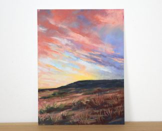 Couché de soleil (1), peinture aux pastels secs